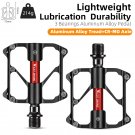 A CR-MO Axle_WEST BIKING Titanium Axle Bike Pedal Ultralight 3 Bearing Carbon Shaft Cover Bicycle Pe