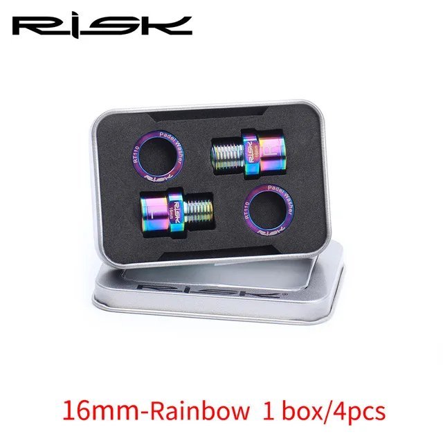16mm-rainbow_Risk RT109 Titanium Bike Pedals Extenders 16mm/20mm With Washer MTB Mountian Bicycle Li