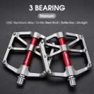 104 Sliver_WEST BIKING 3 Bearing Reflective Bike Pedal Ultralight CNC Aluminum Alloy Bicycle Pedal M
