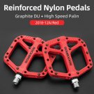 Red_ROCKBROS Ultralight Seal Bearings Bicycle Bike Pedals Cycling Nylon Road bmx Mtb Pedals Flat Pla