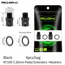 Ti  20mm Black_Risk Titanium Ti Alloy Bike Pedal Axle Extenders Bicycle Pedal Extension Bolts Spacer