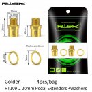 Ti  20mm Gold_Risk Titanium Ti Alloy Bike Pedal Axle Extenders Bicycle Pedal Extension Bolts Spacers