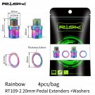 Ti  20mm Rainbow_Risk Titanium Ti Alloy Bike Pedal Axle Extenders Bicycle Pedal Extension Bolts Spac