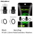 Ti 16mm Black_Risk Titanium Ti Alloy Bike Pedal Axle Extenders Bicycle Pedal Extension Bolts Spacers