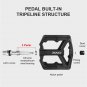 02_CXWXC Bicycle Nylon Pedals Triple Perrin Sealed Bearing Wide Area Anti-slip Spike Foot MTB Pedal