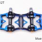 12T blue_2021 New Wide Flat Mountain Road Cycling Bicycle Bike Pedal 3 Sealed Bearings 9/16 MTB BMX