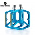 37210003002_ROCKBROS Bike Pedals Aluminum Alloy Anti-slip MTB Road Flat Platform Pedals Reflective B