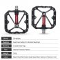 Black-Red_ThinkRider  Flat Bike Pedals MTB Road 3 Sealed Bearings Bicycle Pedals  Mountain Bike Peda