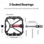 Blue-Titanium_ThinkRider Flat Bike Pedals MTB Road 3 Sealed Bearings Bicycle Pedals Mountain Bike