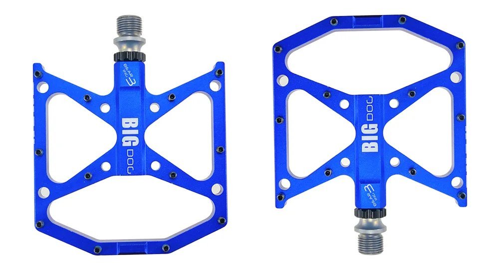 big dog  blue_Ultralight  flat foot Mountain Bike Pedals MTB CNC Aluminum Alloy Sealed 3 Bearing Ant