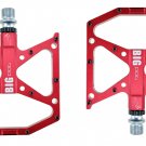 big dog red_Ultralight  flat foot Mountain Bike Pedals MTB CNC Aluminum Alloy Sealed 3 Bearing Anti-