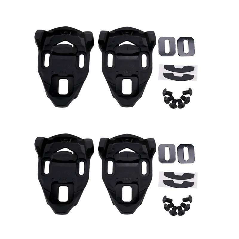 PURPLE_4X Bike Cleat Set Plastic Black Road Bike Cycling Pedal Cleat Lock For Time Iclic/X-Presso Pe