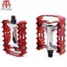 red_ZTZ Bicycle Pedals Bike Pedals Aluminum Alloy 9/16" Inch Pedals for Bikes Mountain Bikes Road Bi