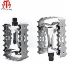 silver_ZTZ Bicycle Pedals Bike Pedals Aluminum Alloy 9/16" Inch Pedals for Bikes Mountain Bikes Road