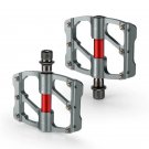 Silver_WEST BIKING Road Bike Ultralight Pedals CNC Aluminum Alloy MTB 3 Bearings Anti-Slip Compact C