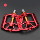 2027red_CNC Aluminum Alloy Ultralight Bicycle Pedal, 3 Bearings, Anti-Slip, CNC, BMX, MTB, Bike Acce