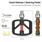117 Black Red_WEST BIKING Quick Release 3 Bearing Bike Pedal Ultralight CNC Aluminum Alloy MTB Road 117 Black Red_WEST BIKING Quick Release 3 Bearing Bike Pedal Ultralight CNC Aluminum Alloy MTB Road