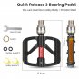 117 Black Red_WEST BIKING Quick Release 3 Bearing Bike Pedal Ultralight CNC Aluminum Alloy MTB Road