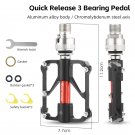 118 Black Red_WEST BIKING Quick Release 3 Bearing Bike Pedal Ultralight CNC Aluminum Alloy MTB Road 118 Black Red_WEST BIKING Quick Release 3 Bearing Bike Pedal Ultralight CNC Aluminum Alloy MTB Road