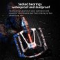 118 Black Red_WEST BIKING Quick Release 3 Bearing Bike Pedal Ultralight CNC Aluminum Alloy MTB Road