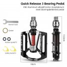 121 Style Black_WEST BIKING Quick Release 3 Bearing Bike Pedal Ultralight CNC Aluminum Alloy MTB Roa