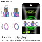Ti 16mm Rainbow_Risk Titanium Ti Alloy Bike Pedal Axle Extenders Bicycle Pedal Extension Bolts Space