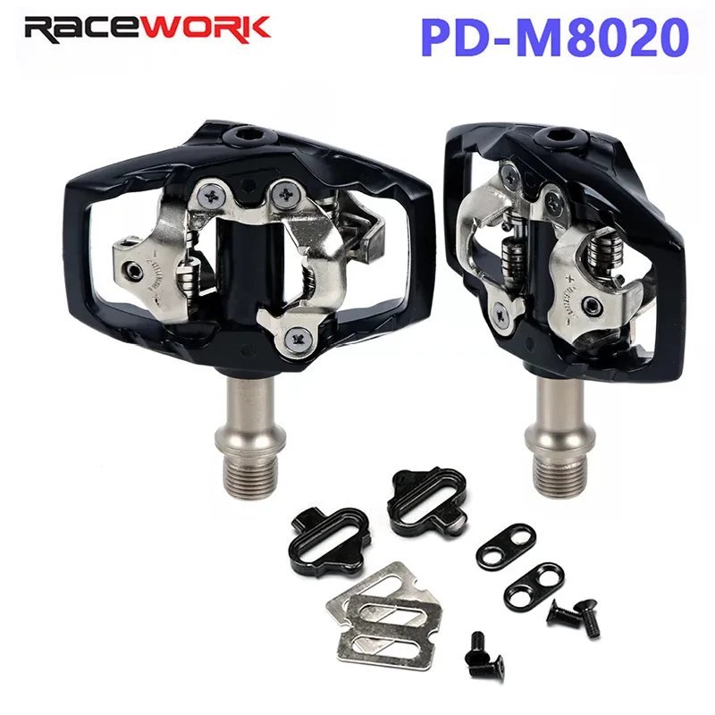 M8020_MTB PD M8020 Pedal Mountain Bike Pedal Clip with Cleats Automatic Bicycle Footrest Aluminum Pa