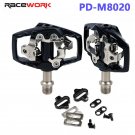 M8020_MTB PD M8020 Pedal Mountain Bike Pedal Clip with Cleats Automatic Bicycle Footrest Aluminum Pa
