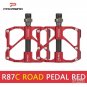 RC Red_PROMEND Mtb Pedal Quick Release Road Bicycle Anti-slip Ultralight Mountain Bike s Carbon Fib