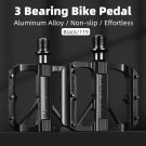 119 3xBearings_WEST BIKING Ultralight Pedals MTB Aluminum Alloy Road Bike Flat pedal 2 DU Bushing/3 