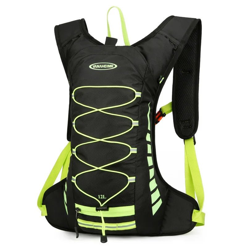 Black Green_Outdoor Cycling Backpack Portable Waterproof Bicycle Bags Outdoor Sports Climbing Hiking