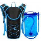 Blue and 1L water_Bicycle Bike Cycling Backpack Day Pack Waterproof Water Bag Storage Knapsack Runni