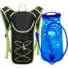 Green and 2L water_Bicycle Bike Cycling Backpack Day Pack Waterproof Water Bag Storage Knapsack Runn
