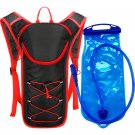 Red and 2L water_Bicycle Bike Cycling Backpack Day Pack Waterproof Water Bag Storage Knapsack Runnin