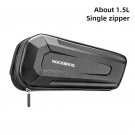 B66_ROCKBROS Hard Shell Bicycle Bag MTB Road Bike Bags Carbon Pattern Waterproof Top Tube Bag Cyclin