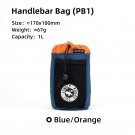 PB1 Blue-orange_ULAC Bicycle Handlebar Bag 1/1.1L MTB Road Bike Scooter C-HOLD Waterproof Stem Bag C