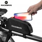 039BK  1L_ROCKBROS Bicycle Bag Reflective Front Top Frame Tube Bag Ultralight Portable Bike Parcel B