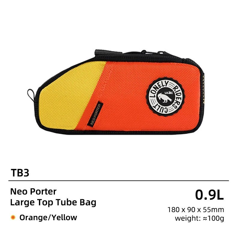 TB3 0.9L Yellow_ULAC Bicycle Frame Bag MTB Bike Top Tube Bag High Quality Durable Fabric 1.2/1.6L Ca