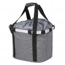 Grey1_Bicycle Front Basket for Small Pet Dog Carrying Pouch 2 in 1 Handlebar Tube Hanging Basket Det