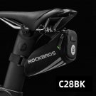 C28BK Snap Buckle_ROCKBROS Bike Bag Portable Reflective Saddle Bag Tail Seatpost Nylon Bicycle Bag M
