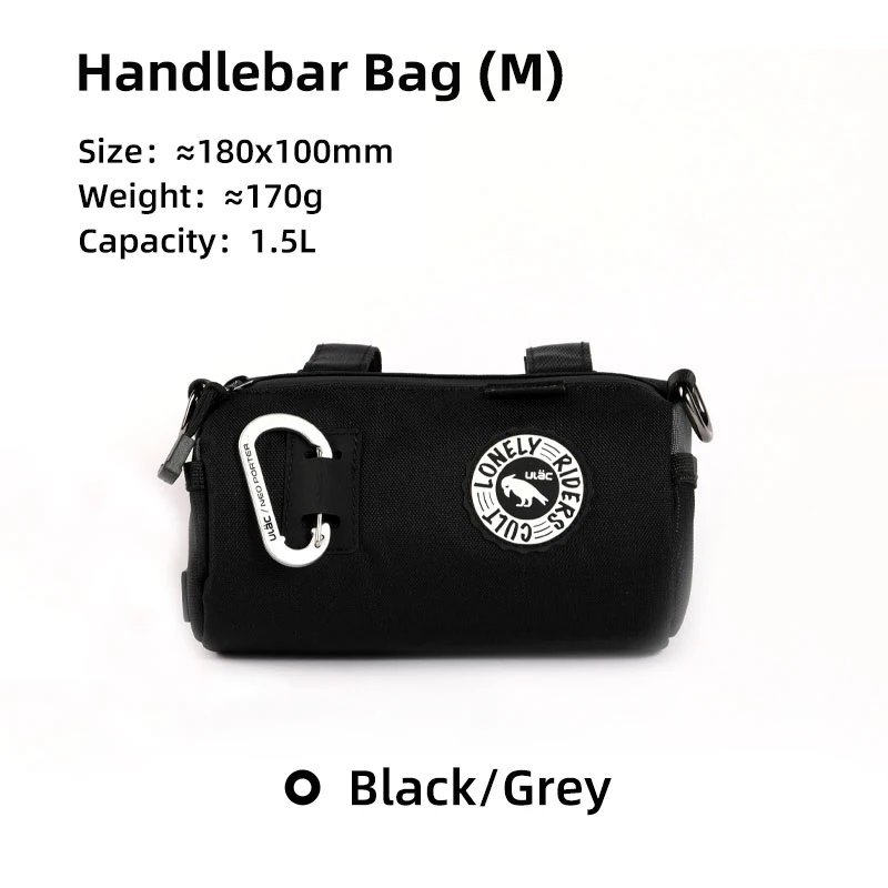 1.5L black gray_ULAC Waterproof Bicycle Handlebar Bag 1.1/1.5/2.7L Bike Frame Tube Bag Cycling Multi