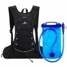 Black and 1L water_Bicycle Bike Cycling Backpack Waterproof Water Bag Storage Knapsack Hiking Day Pa