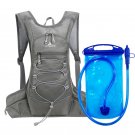 Grey and 1L water_Bicycle Bike Cycling Backpack Waterproof Water Bag Storage Knapsack Hiking Day Pac