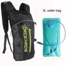 115green with 3L_DRCKHROS Bike Bags Portable Waterproof Backpack 3L Cycling Water Bag Outdoor Hiking