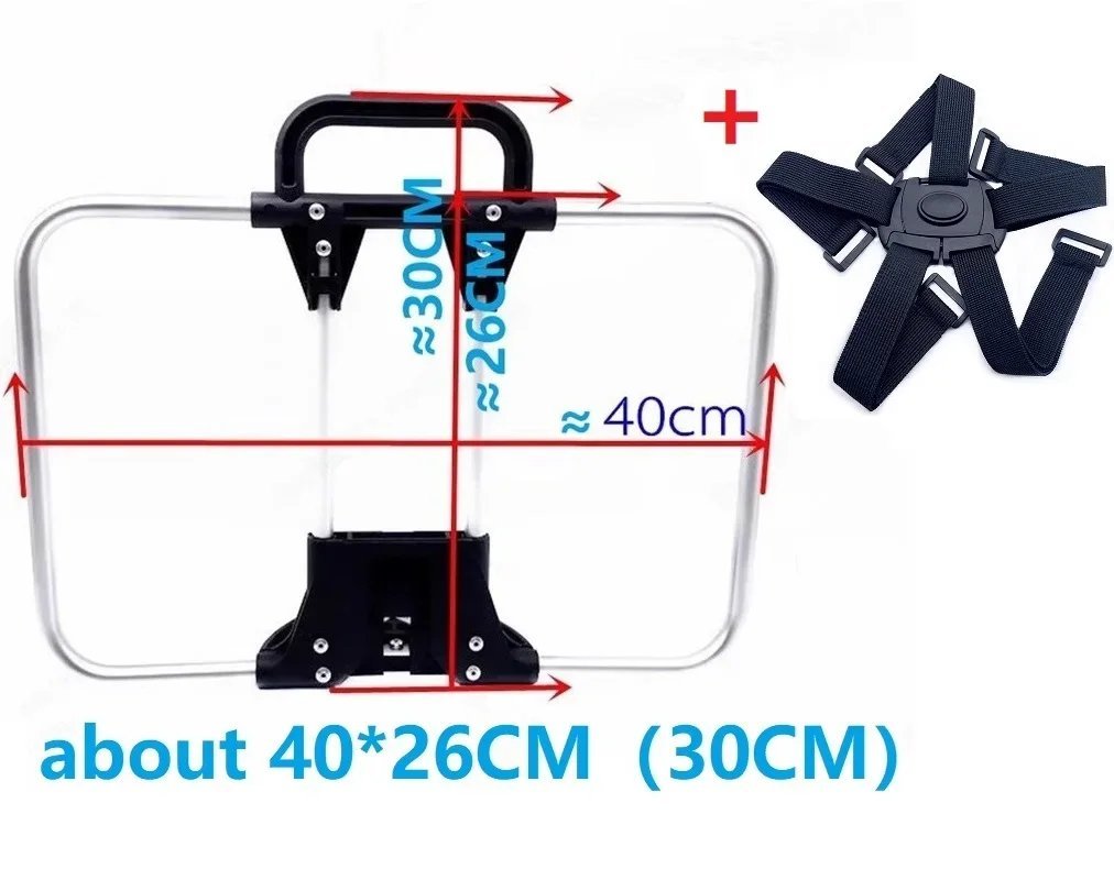 40x26-silver Straps_Folding Bike Front Bags Racks Bracket For Brompton Bicycle Backpack S-bag Carrie
