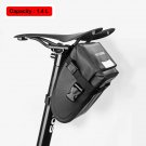 AS-004BK 1.4L_ROCKBROS Bicycle Saddle Bag 3D Shell Rainproof Reflective Shockproof Cycling Bike Tube