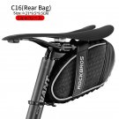 C16-BK 1L_ROCKBROS Bicycle Saddle Bag 3D Shell Rainproof Reflective Shockproof Cycling Bike Tube Rea