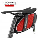 C16-R 1L_ROCKBROS Bicycle Saddle Bag 3D Shell Rainproof Reflective Shockproof Cycling Bike Tube Rear