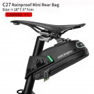 C27 1L_ROCKBROS Bicycle Saddle Bag 3D Shell Rainproof Reflective Shockproof Cycling Bike Tube Rear T