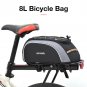 VIOLET/ç´«ç½—å…°_8L Bicycle Bags Large Capacity Waterproof Cycling Bag Mountain Bike Saddle Rack Tru